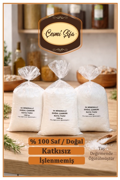 çeşmi şifa 84 Mineralli Doğal Çankırı Kristal Toz Kaya Tuzu 3 Kg