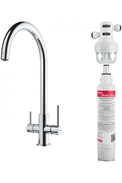 Franke Baterie de bucătărie cu apă limpede și filtru de picior cromată