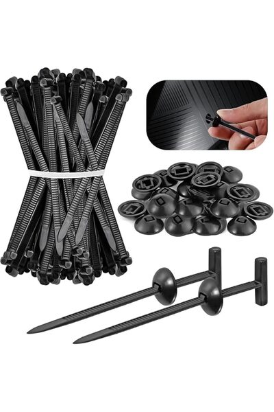 The Bros أربطة كابلات نايلون عالمية من الجيل الثاني مع مشبك (100 قطعة) - أربط...