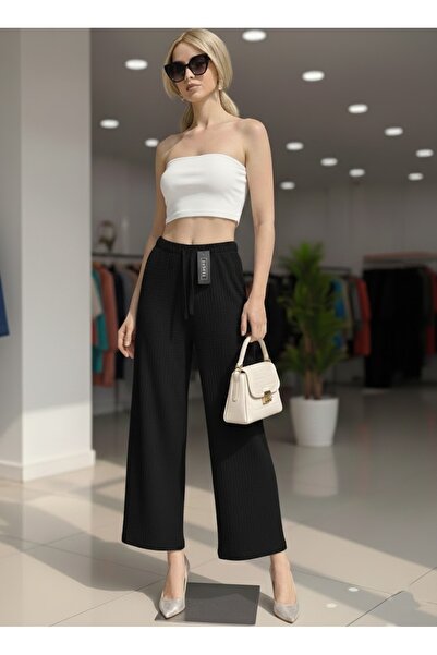 THEBEK Women's Bubble Loose Summer Casual Loose Cut Elastic Pipe Leg Trousers