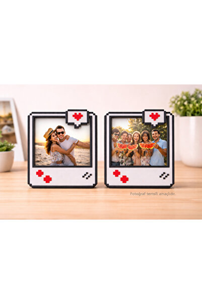 Art Katman 2’li Retro Oyun Tasarımlı Buzdolabı Magnet Fotoğraf Çerçevesi –Dek...