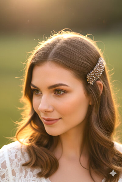 PETEK AKSESUAR مشبك كريستال أوتوماتيكي بتصميم أنيق 7 سم.