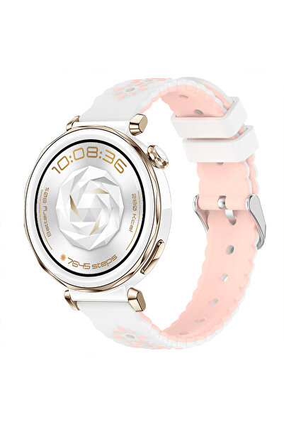 Sneezy ساعة هواوي واتش جي تي 5 برو 42 ملم، حزام سيليكون ناعم بنمط زهور، حزام ...