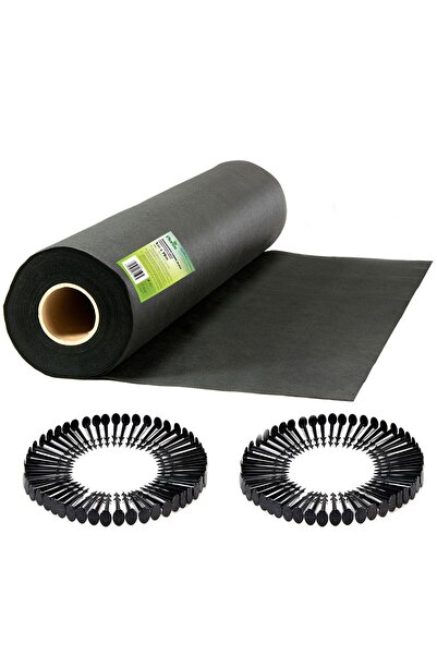 Plonos Agrotextil de grădină 1 m x 75 m + 50 de știfturi - negru