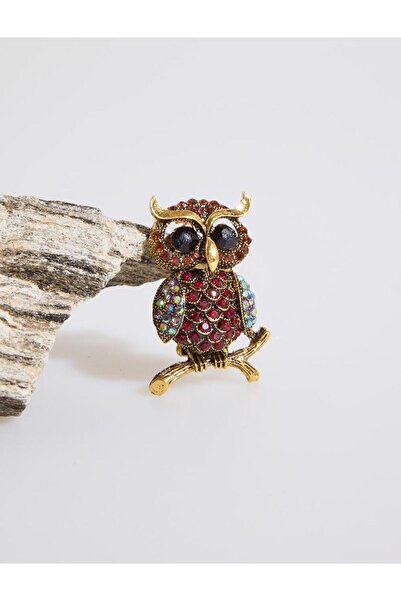 Jimmy Key Karışık Baykuş Figürlü Zarif Broş
