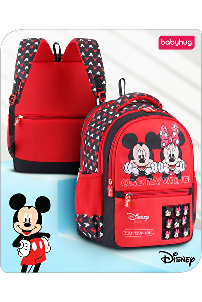Babyhug Disney Mickey and Minni Theme Backpack, Built In Tic Tac Toe Game, 3 ...