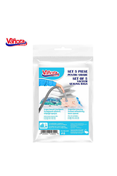 vanora Set of 5 Vanora vacuum bags, plastic, Sheer