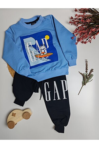 moda rüyası Snoopy Blue Boys' Top and Bottom Tracksuit Set – Ages 3-8