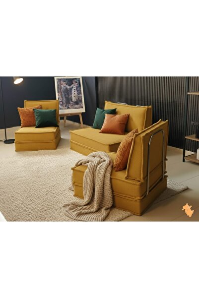 COLORMİX Modüler Katlanır Sünger Yer Yatağı Koltuk Takımı - 3'lü Fonksiyonel ...