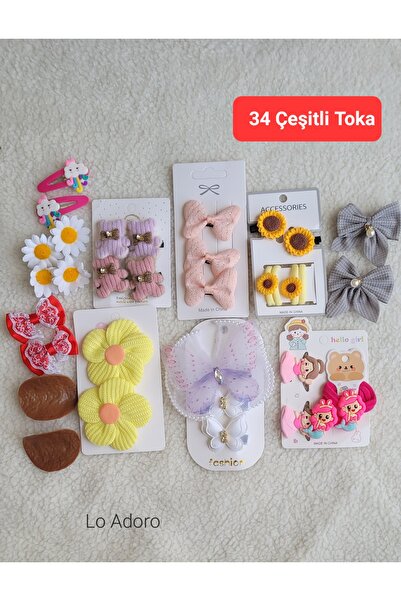 LO ADORO 34 τεμάχια Διάφορα κλιπ μαλλιών για κορίτσια Αξεσουάρ μαλλιών Φιόγκο...