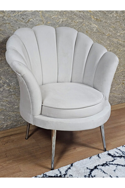 SEVİNÇ MOBİLYA Tekli İstiridye Krom Kaplama Sivriltme Ayak Çay Seti Koltuk Te...