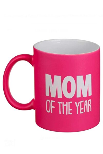 OEM Cana Ceramica Fucsia Neon cu Imprimeu "Mom of the Year" 340ml