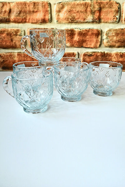 ELEGANCEV Sapli Cup with Handle - Tea Cup - Coffee Cup - Glass Cup with Handl...