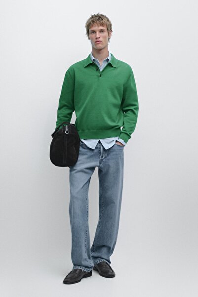 Massimo Dutti Polo yaka pamuklu triko kazak