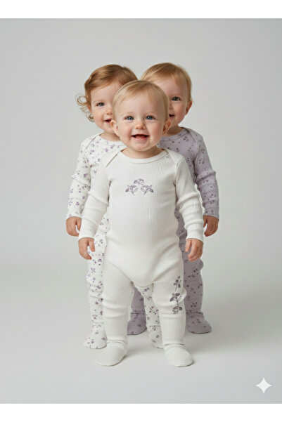 Momivi Kids طقم بدلة أطفال من القماش المرن مكون من 3 قطع مع أحذية ذاتية الارتداء