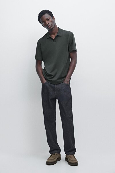 Massimo Dutti %100 pamuklu kısa kollu polo yaka t-shirt