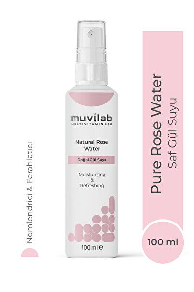 muvilab Saf Doğal Gül Suyu Tonik Sprey Gözenek Sıkılaştırıcı Aydınlatıcı Arın...
