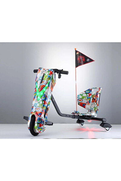 Leno Kids 36V Drift Scooter With Large Seat And Backrest – Max Load 70kg, Whi...