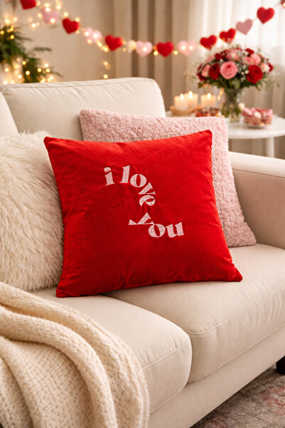 NO BRAND Embroidered Velvet Throw Pillow Cover