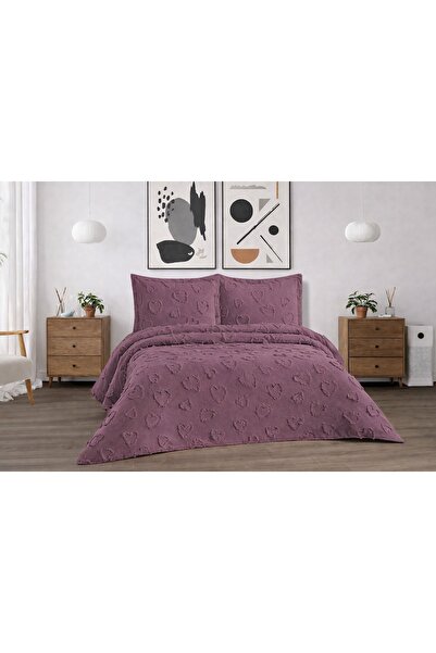 d'niss home touch of nature in your home Heart Pattern 3 Piece Double Bedspread