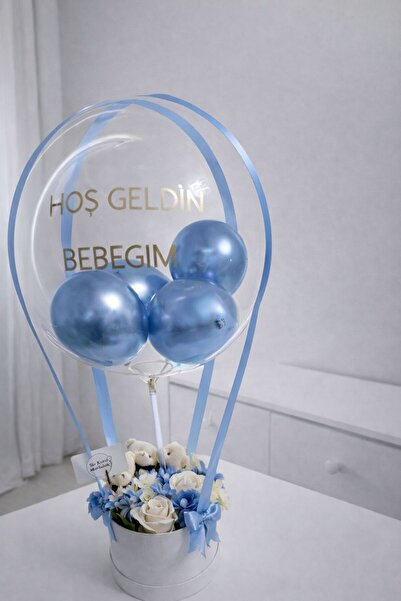 birmutluluk balon kutusu - yenidoğan erkek- kız bebek balon kutusu -kişiye öz...