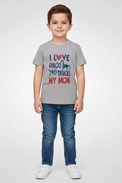 The Children's Place Kids Boy Crew Neck Short Sleeve Graphic Print T-Shirt, Grey