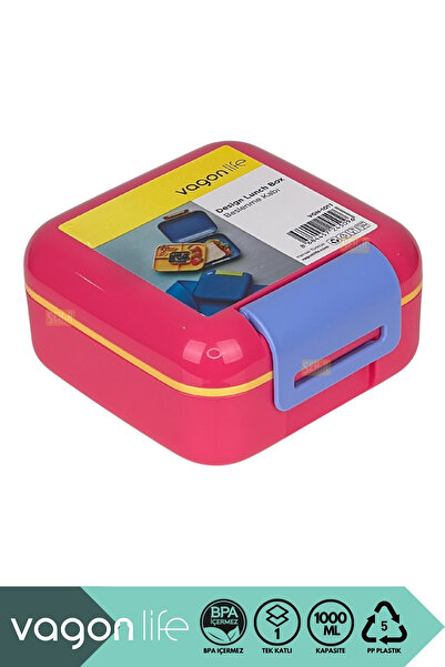 Vagonlife Bento 1000ml Lunchbox New Collection Single Layer Non-Compartment P...