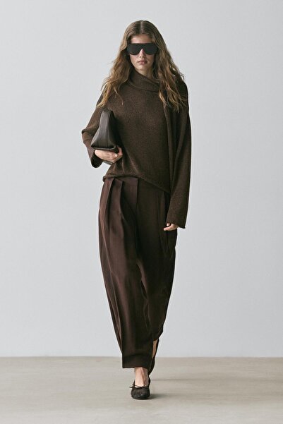 Massimo Dutti Düğme detaylı şalvar pantolon