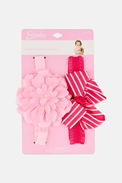 Expressions ربطات شعر للبنات الصغيرات، قطعتان، مزينة بفيونكات زهور، متعددة ال...