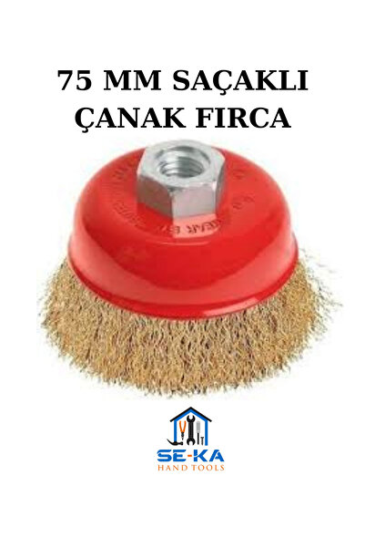 SEKA HAND TOOLS Saçaklı Çanak Tel Fırça 75 mm Spiral Taşlama Uyumlu – Pas Boy...
