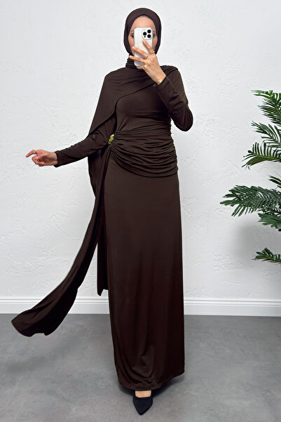 Salih Çelebi Рокля с драперии в стил Кейп 265000 - КАФЯВО