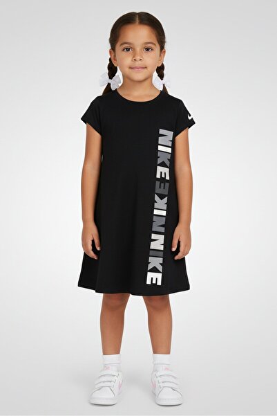 Nike Toddlers Girl Brand Logo Short Sleeve Top, Black