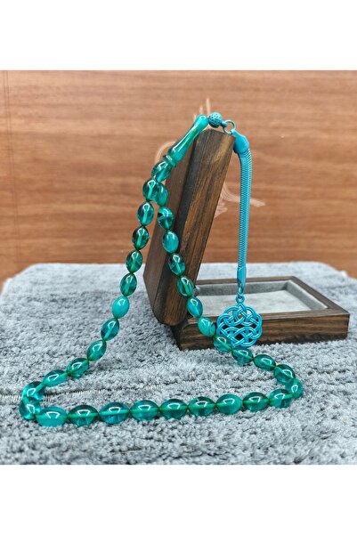 İnan Tesbih Arpa Kesim Ateşi Amber Prayer Beads (with Steel Tassel)