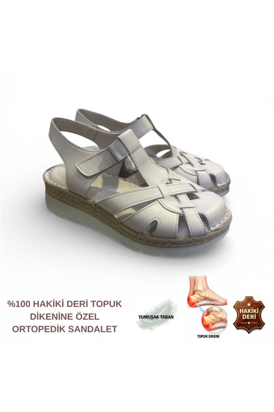 Cozi company Women's Genuine Leather Full Orthopedic Closed-Front Sandals wit...