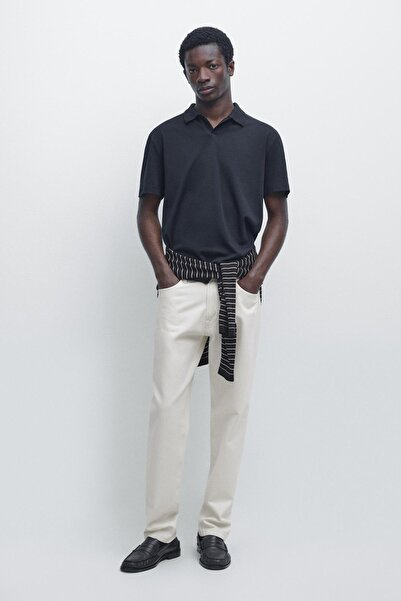 Massimo Dutti %100 pamuklu kısa kollu polo yaka t-shirt