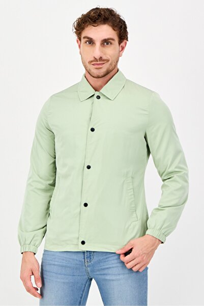 Devils Advocate Men Plain Windbreaker Jacket, Sage