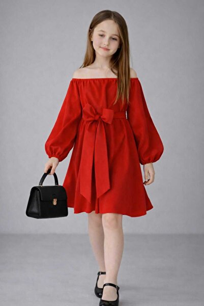 neocotton Kız Çocuk Uzun Kollu Pamuklu Poplin Kumaş Elbise