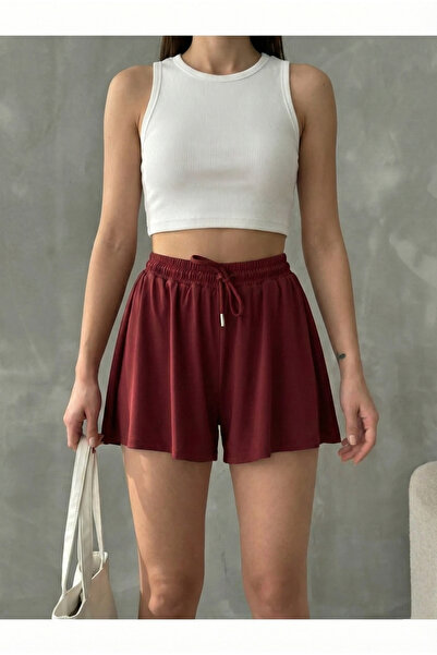 NEW JOURNAL Women's Burgundy Loose Fit Leggings Sports Shorts Skirt Nj87