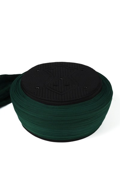 Sarıkhane Namaz Sarığı - Yeşil Kumaş - Siyah Takke - Düz Sarım - Nâli Şerif -...