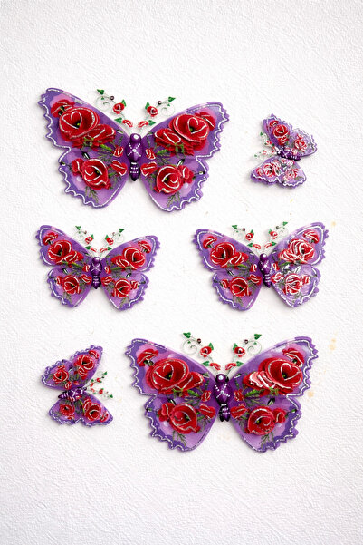 PARTİPORT 3D Butterfly Wall Decoration – 6-Pack Adhesive Wall Decor with Vint...