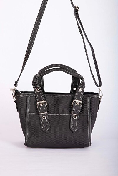 EBRUTESETTÜR Classic Buckle Hand & Shoulder Bag Black