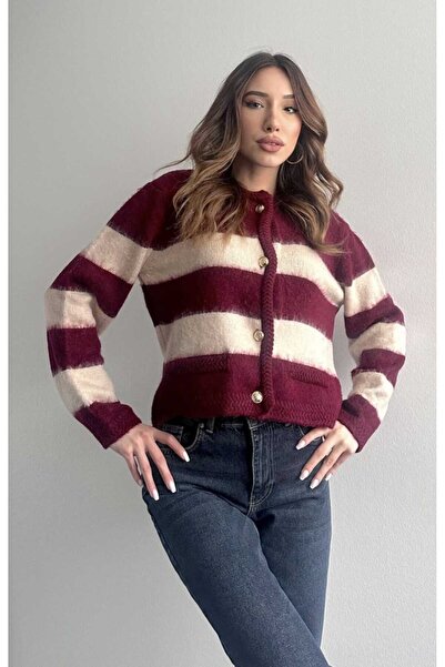 yeditepe fashion Brushed Crop Knitwear Cardigan