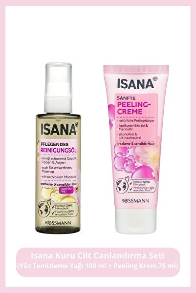 ISANA Kuru Cilt Canlandırma Seti: Yüz Temizleme Yağı 100 ml + Peeling Krem 75 ml