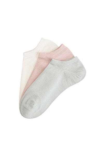 ESOTIQ Women's Invisible Socks Ankle Length 3-Pack Cream Pink Mint Green Moda...