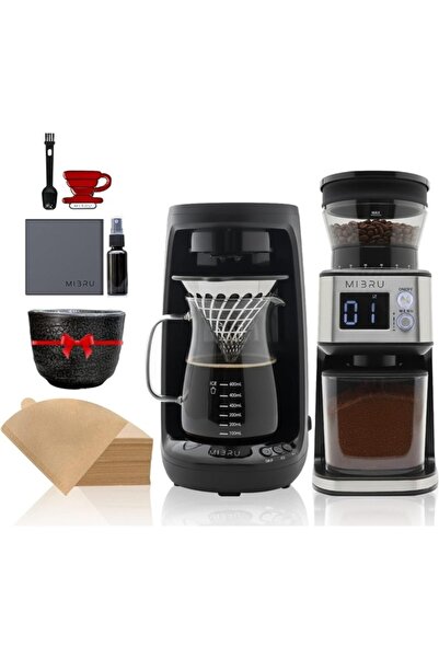 MIBRU V60 Specialty Coffee Set – 5 Piece Barista Bundle with Electric Coffee ...