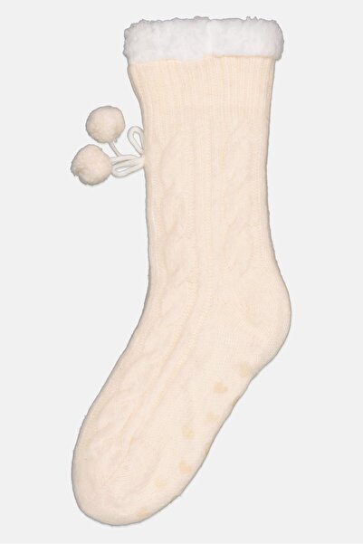 Cropp Women 1 Pair Crochet Socks, Cream