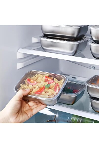 genernic 5-Piece Stainless Steel Lunch Box Set with Transparent Lids – Food P...