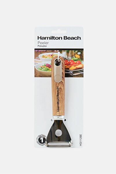 Hamilton Beach Stainless Steel Peeler With Wooden Handle, Tan
