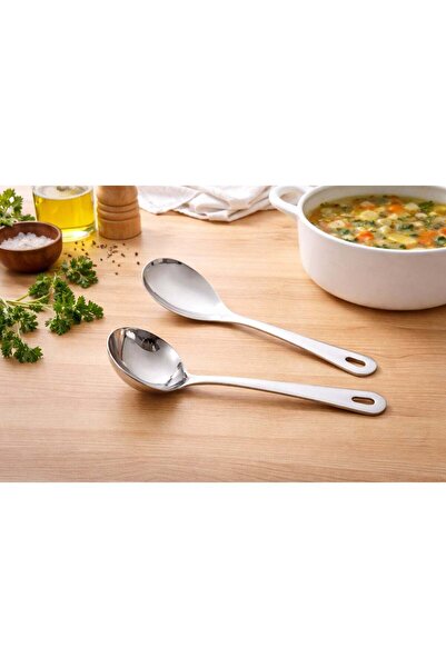 Dania Shiny stainless steel serving ladle and fork, 19 and 24 cm – practical ...
