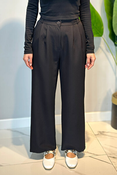 Lale Butik Palazzo Trousers 01 Black